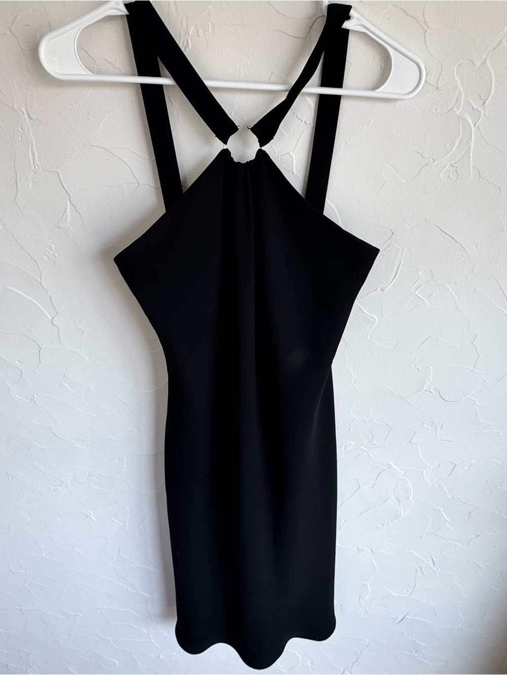 Vintage Evan Picone Black Halter Midi Dress Minimal 90s Chic